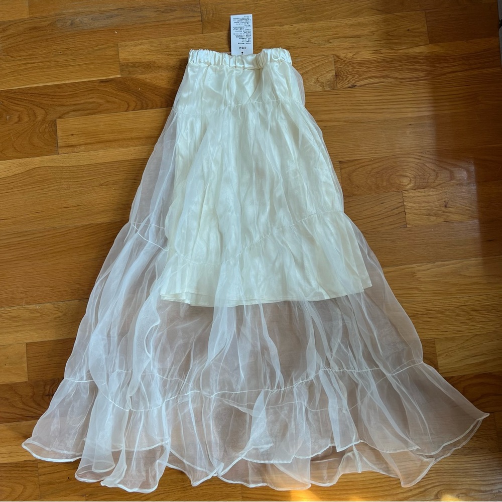 NWT white layered harajuku skirt